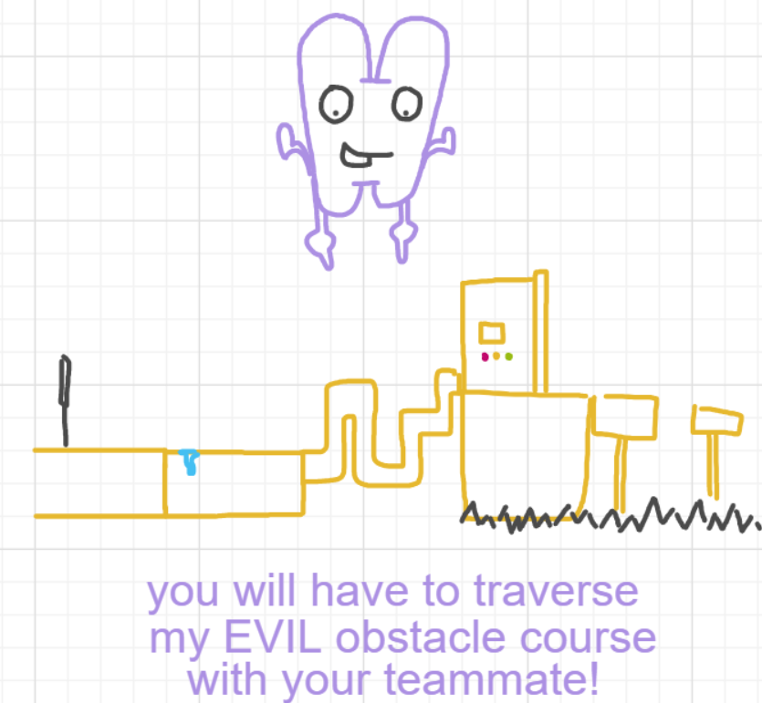 A panel from Running Duos, episode four of the Board Boards object show by Furretwalk/WalkingFurret.